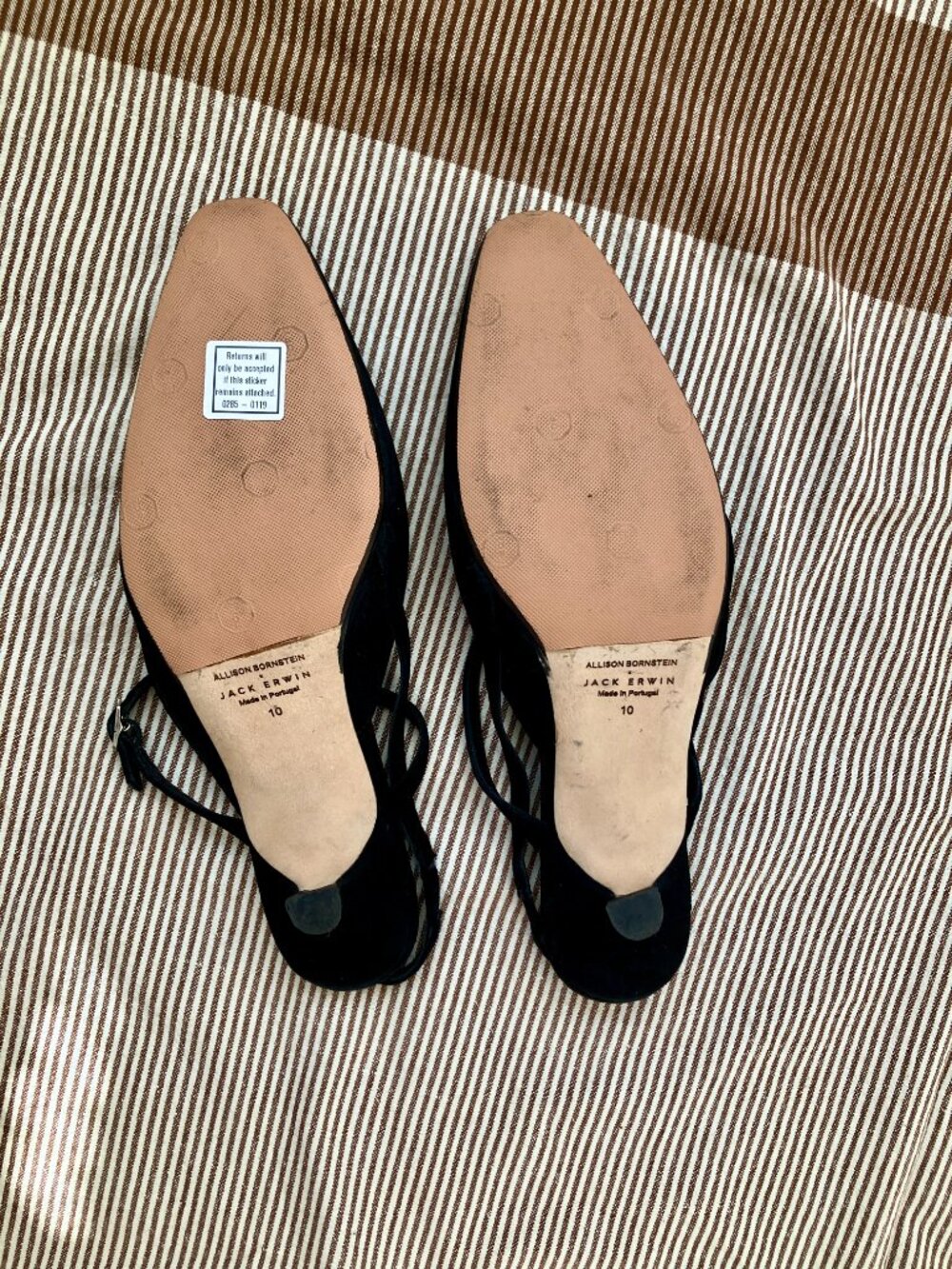 Allison Bornstein x Jack Erwin black slingback kitten heel size 10 - Picture 6 of 7